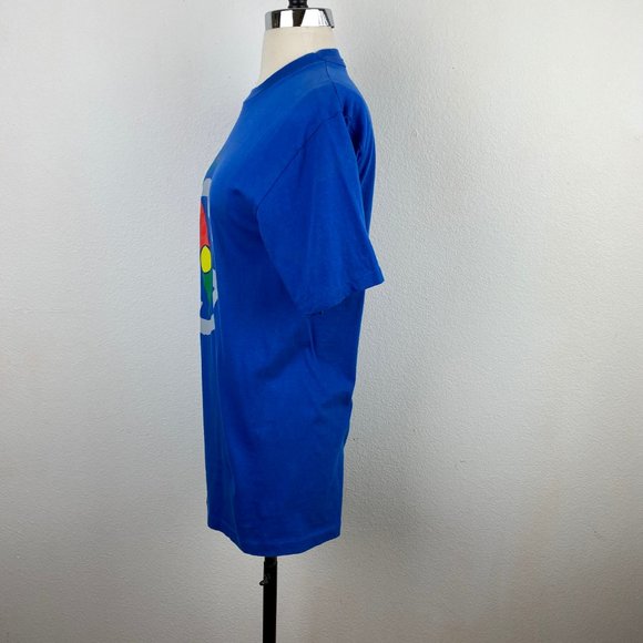 Vtg Souvenir Blue T-Shirt "Celebrations Portuguese Discoveries" Text Compass SM - Picture 4 of 9